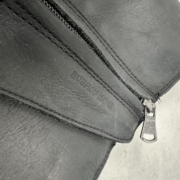 Teva Boots Womens 8 Black Waterproof Leather Tall Side Zip Buckle De La Vina - Picture 9 of 12